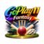 GoPlay11 Fantasy cricket logo with bat, ball, stumps, helmet and gloves